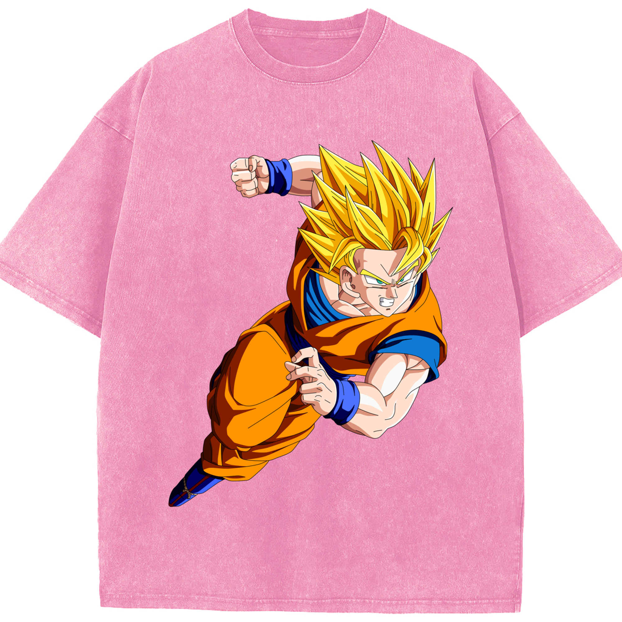 （画像用） ドラゴンボール 孫悟空（そん ごくう）Son Goku カカロット DRAGON BALL Kakarotto 綿100% ヴィンテージ風 半袖Tシャツ（フロントプリント）